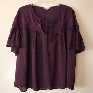 Lucky Brand 🍀 Maroon Blouse